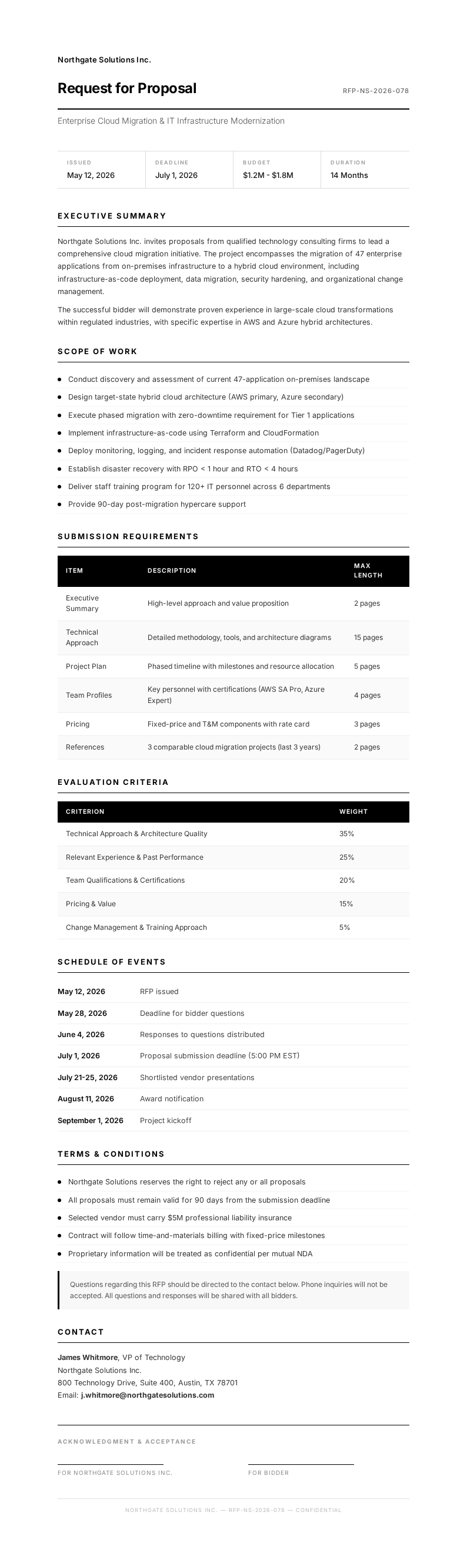 Clean Business Request for Proposal